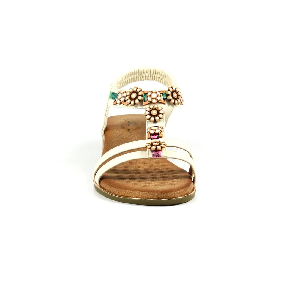 Lunar Frankie White Wedge Sandal