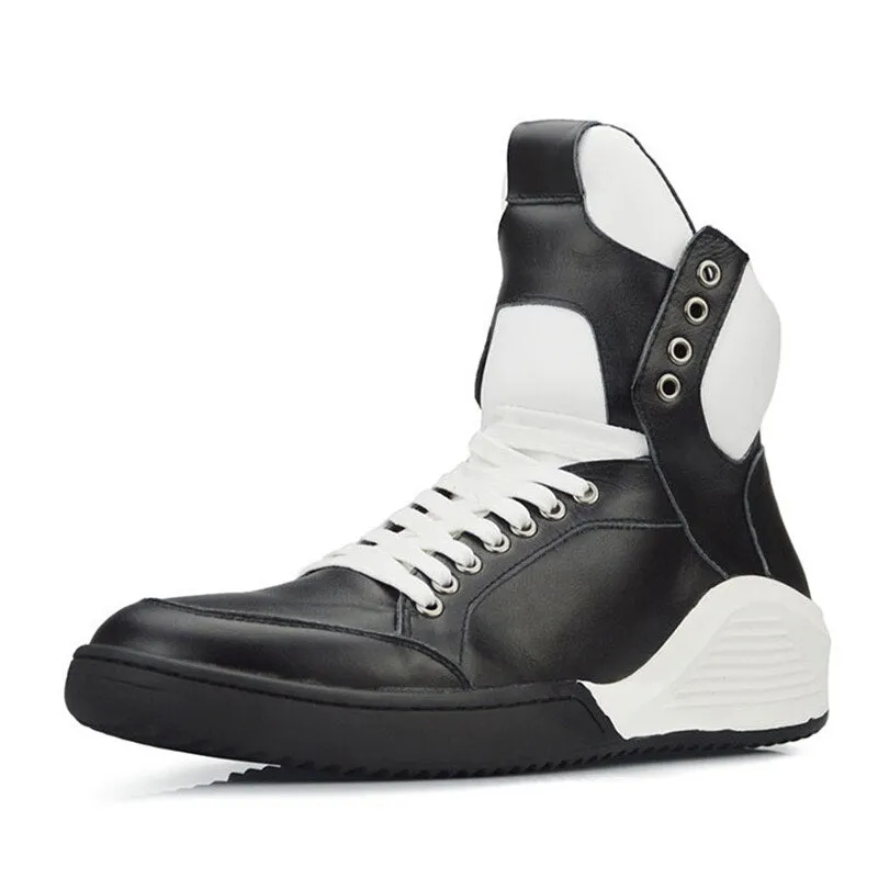 Man  Black White Retro Sneakers