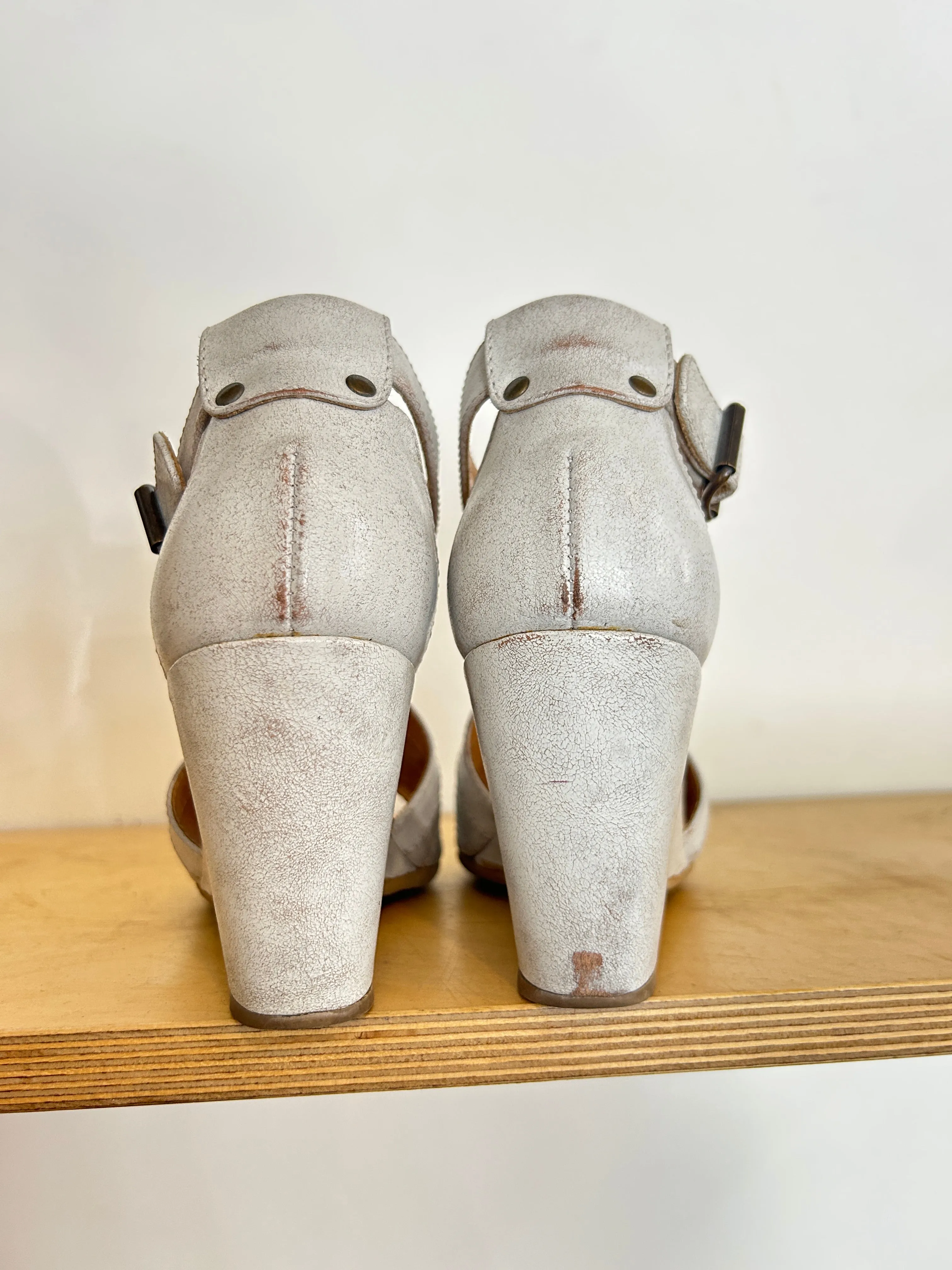Margiela MM6 White Wedge Sandals