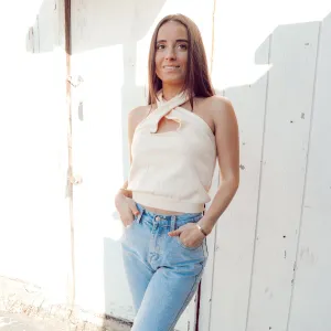 Marissa Peach Halter Top