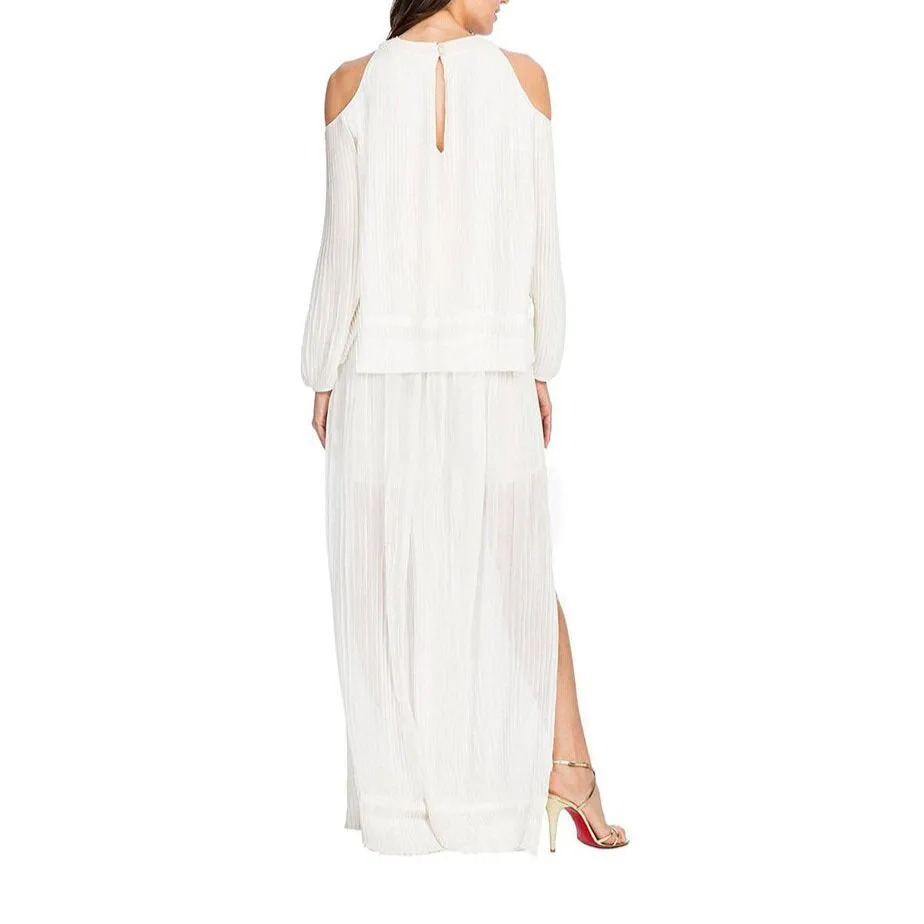 Maryam Pleated Long Sleeve Top - Egret
