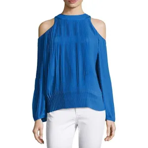 Maryam Pleated Long Sleeve Top - Palace Blue