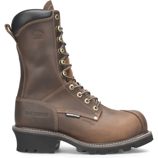 Matterhorn Men's ARC 10" Waterproof Composite Toe Logger Work Boot -Brown- MT2510