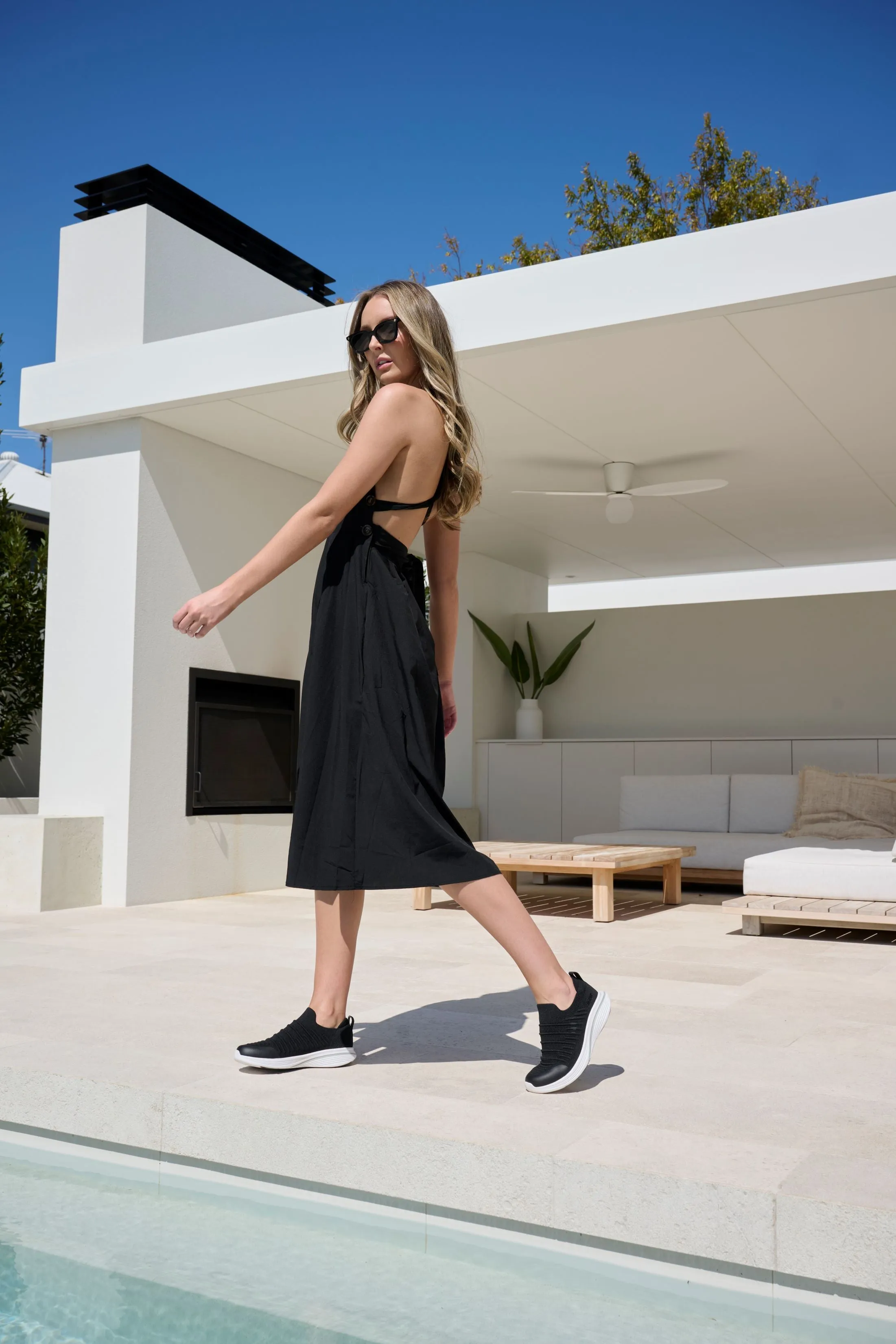 MBT M400 Slip On Black Womens Sneakers