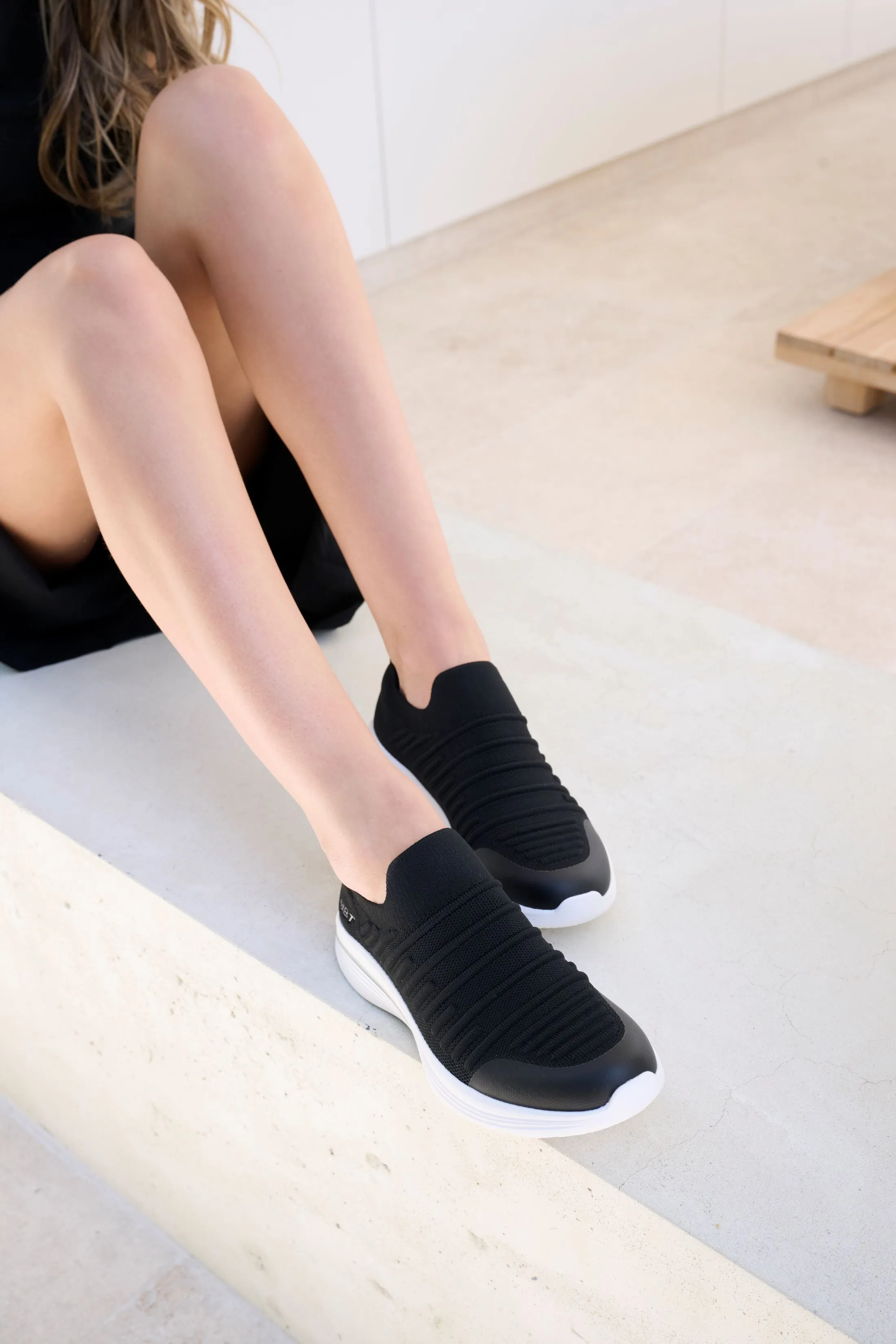 MBT M400 Slip On Black Womens Sneakers