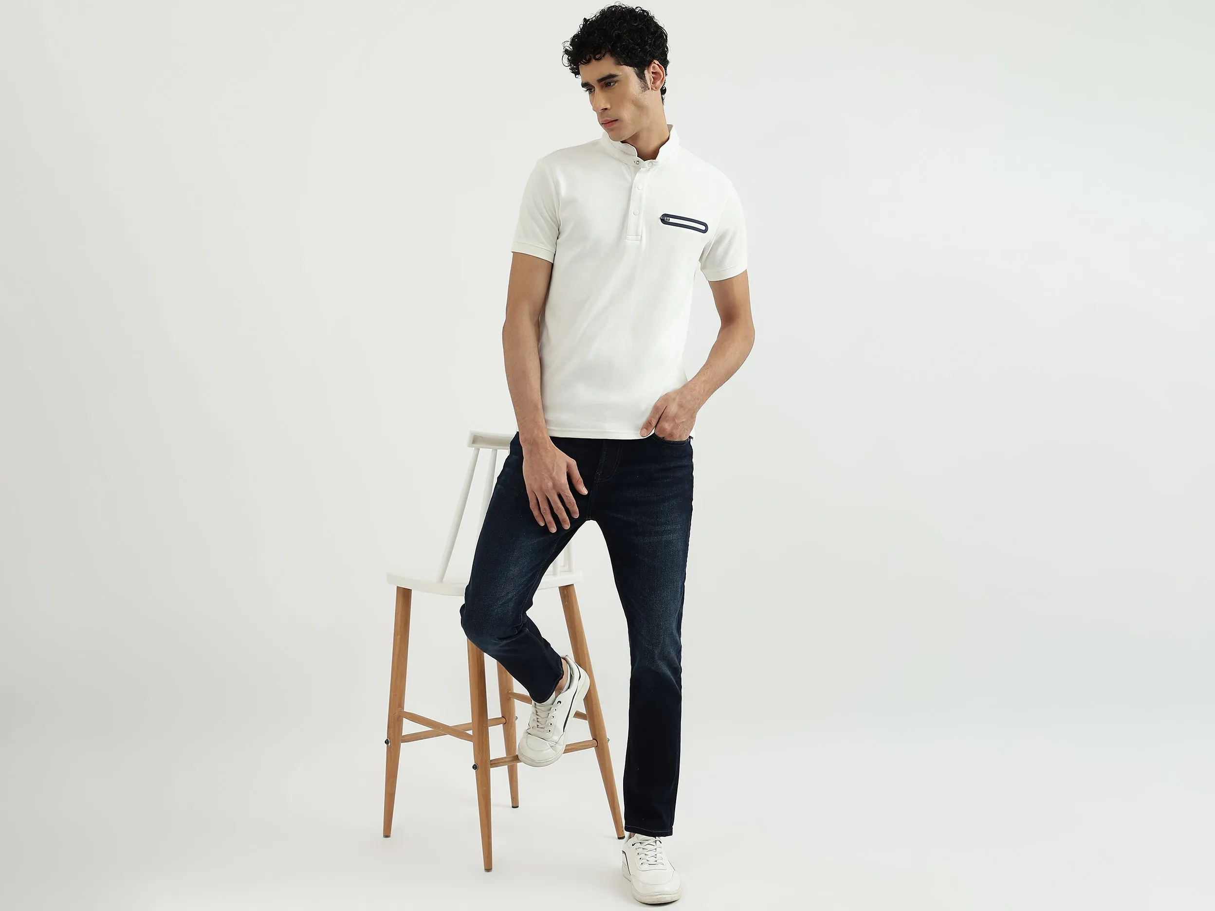 Men Solid Low Crotch Jeans