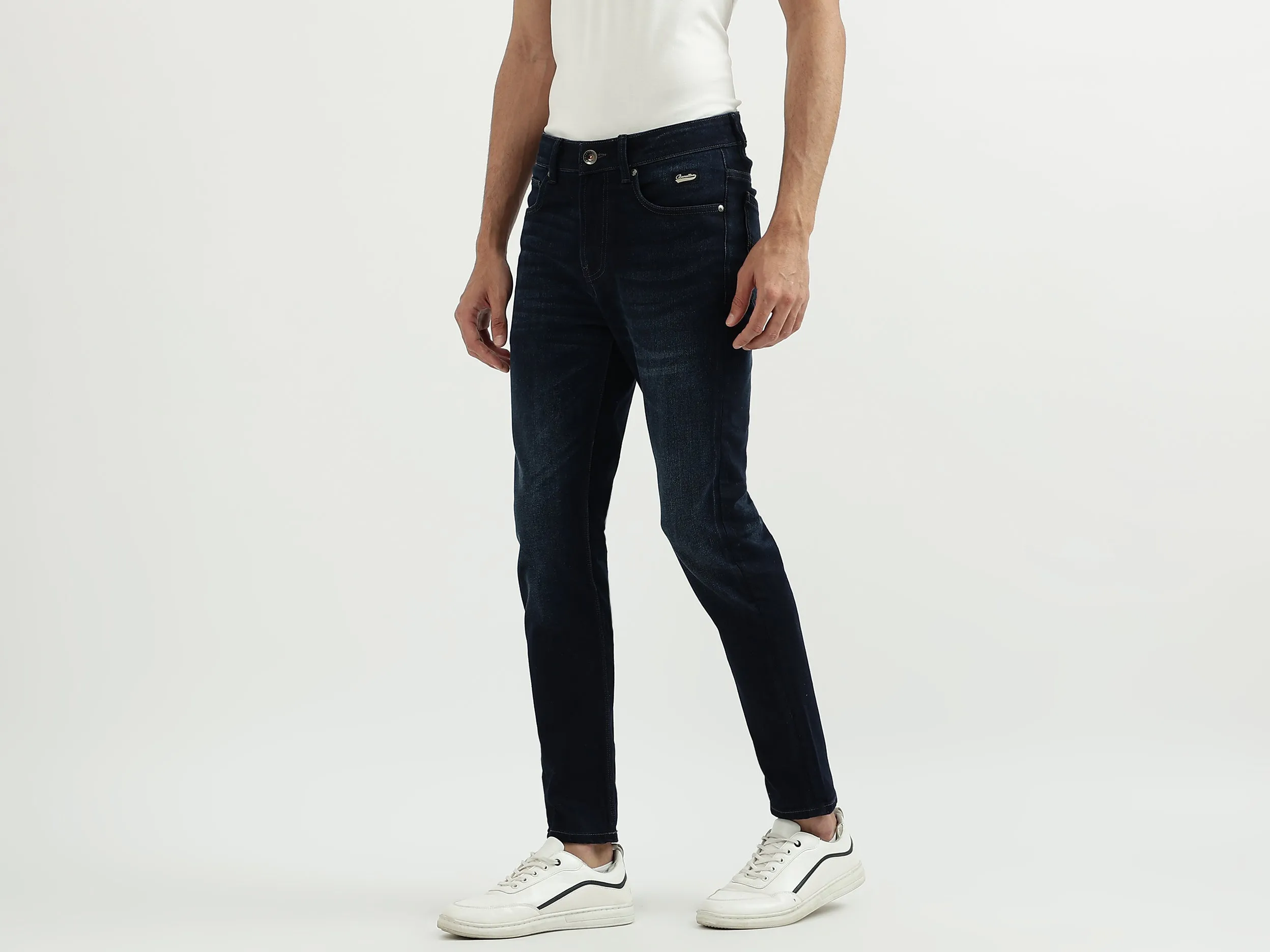 Men Solid Low Crotch Jeans
