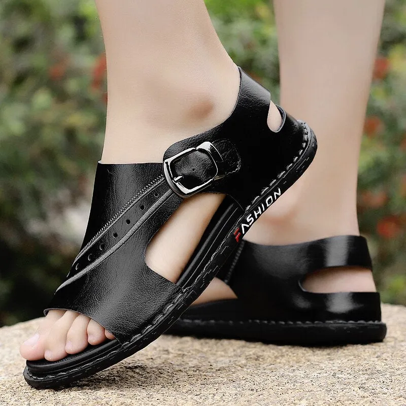 Men's Cow Leather Sandals Non-slip