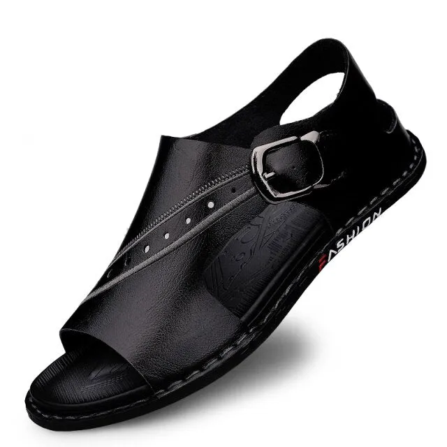 Men's Cow Leather Sandals Non-slip