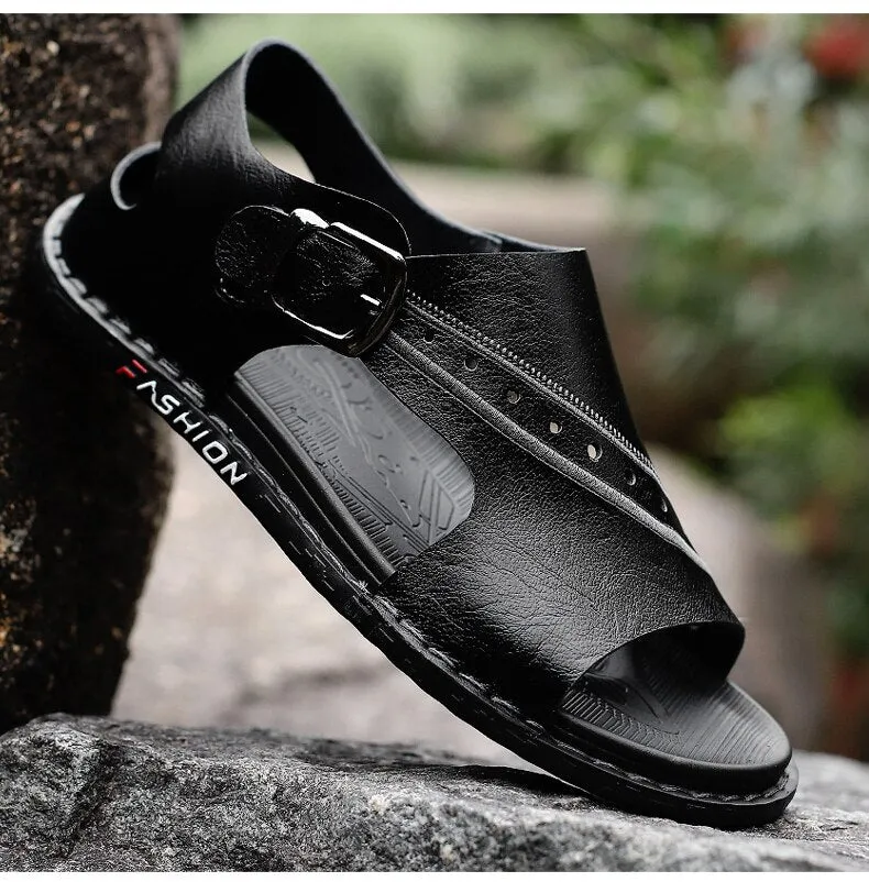 Men's Cow Leather Sandals Non-slip