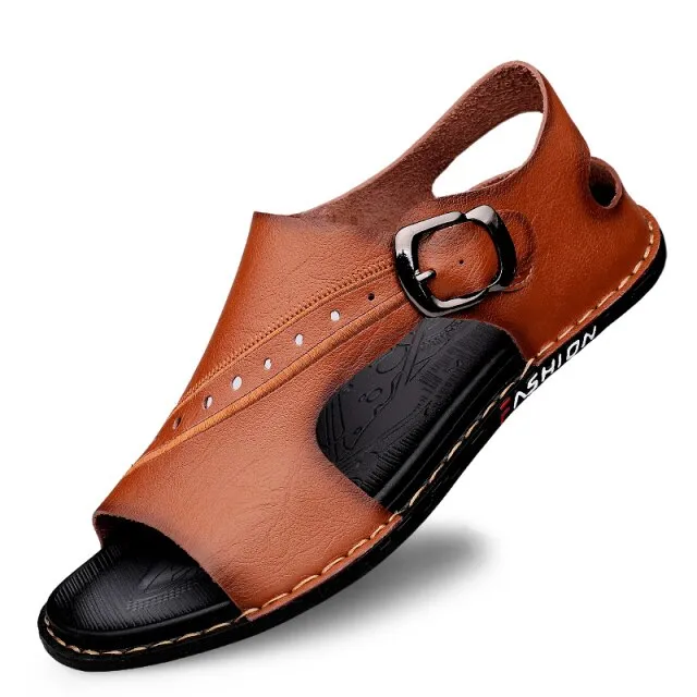 Men's Cow Leather Sandals Non-slip