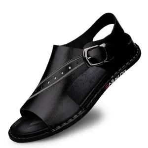 Men's Cow Leather Sandals Non-slip