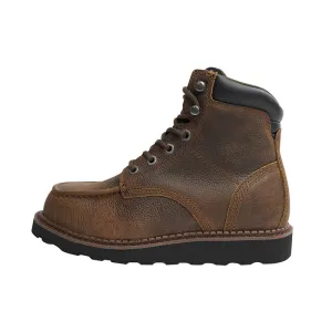 Men's Vintage Wedge Work Boots - ASTM Steel Toe   Lightweight   Shock Absorption   Slip Resistant   2 Different Insoles