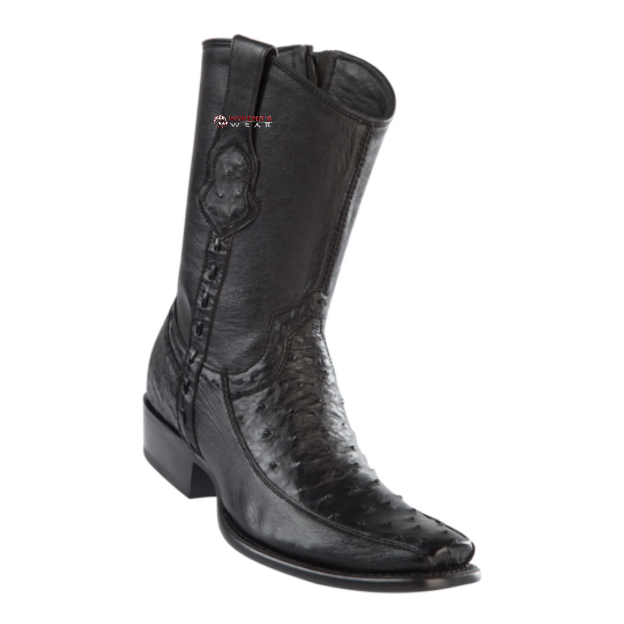 Men's Wild West Ostrich With Deer Ankle Boots Dubai Toe