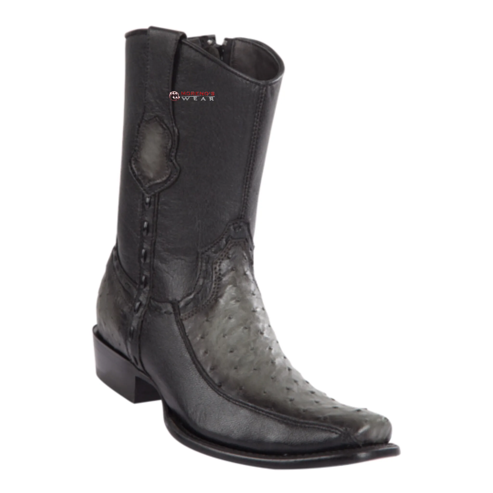 Men's Wild West Ostrich With Deer Ankle Boots Dubai Toe