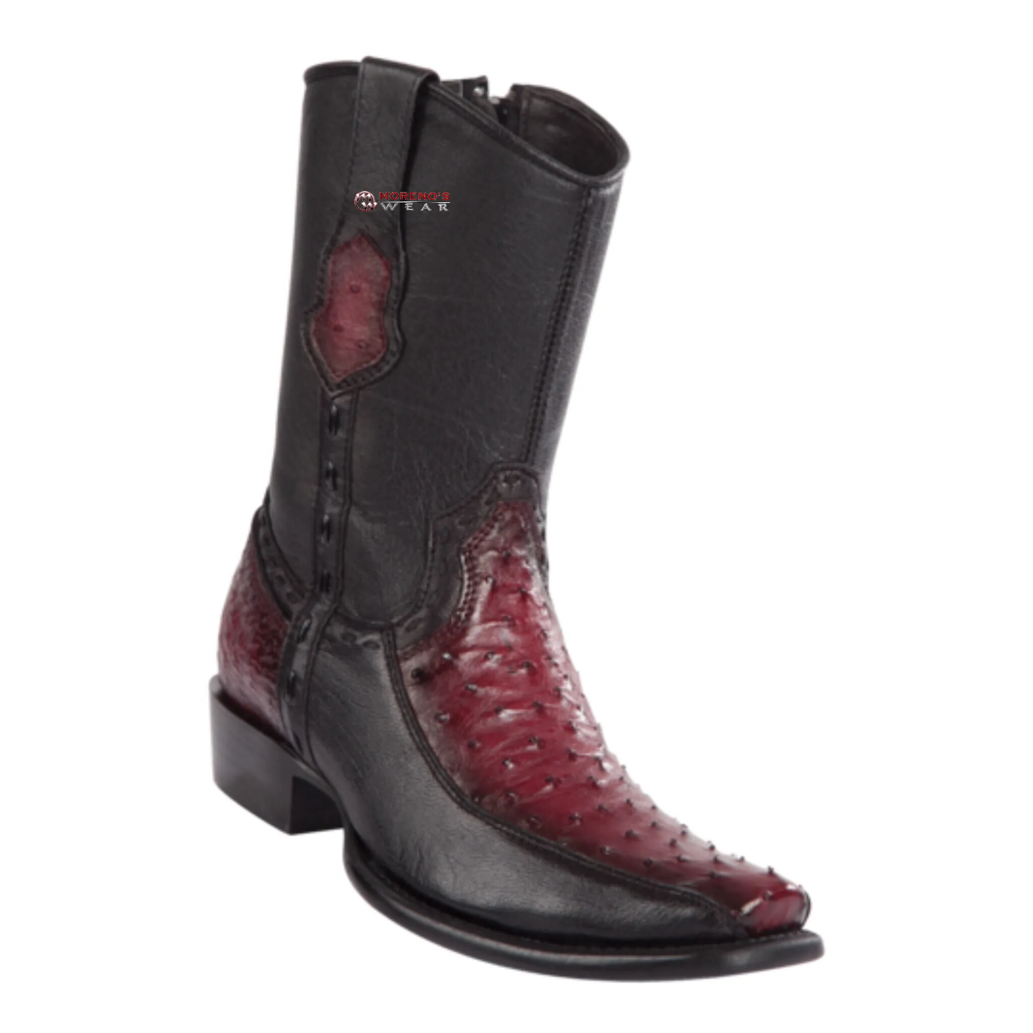 Men's Wild West Ostrich With Deer Ankle Boots Dubai Toe