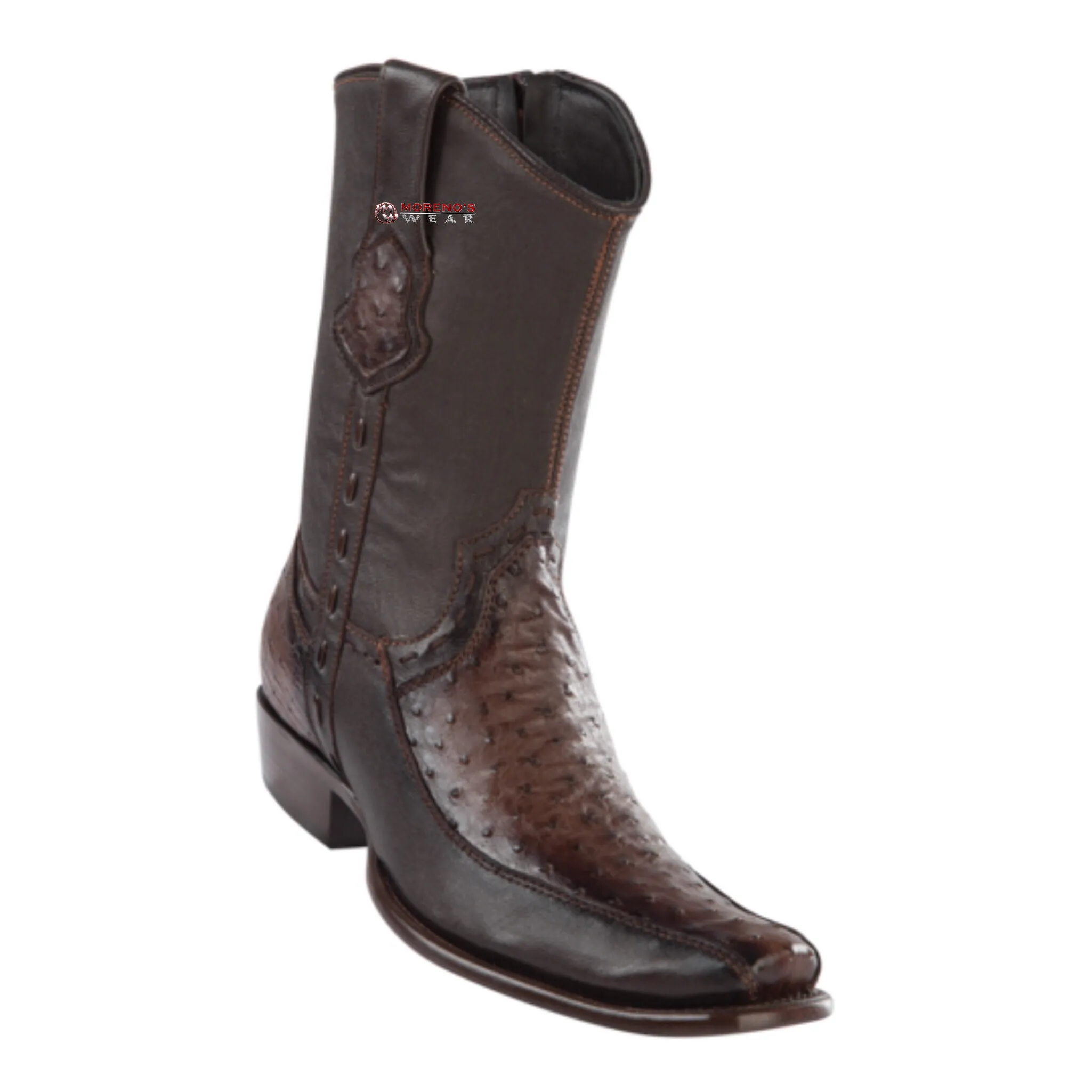 Men's Wild West Ostrich With Deer Ankle Boots Dubai Toe