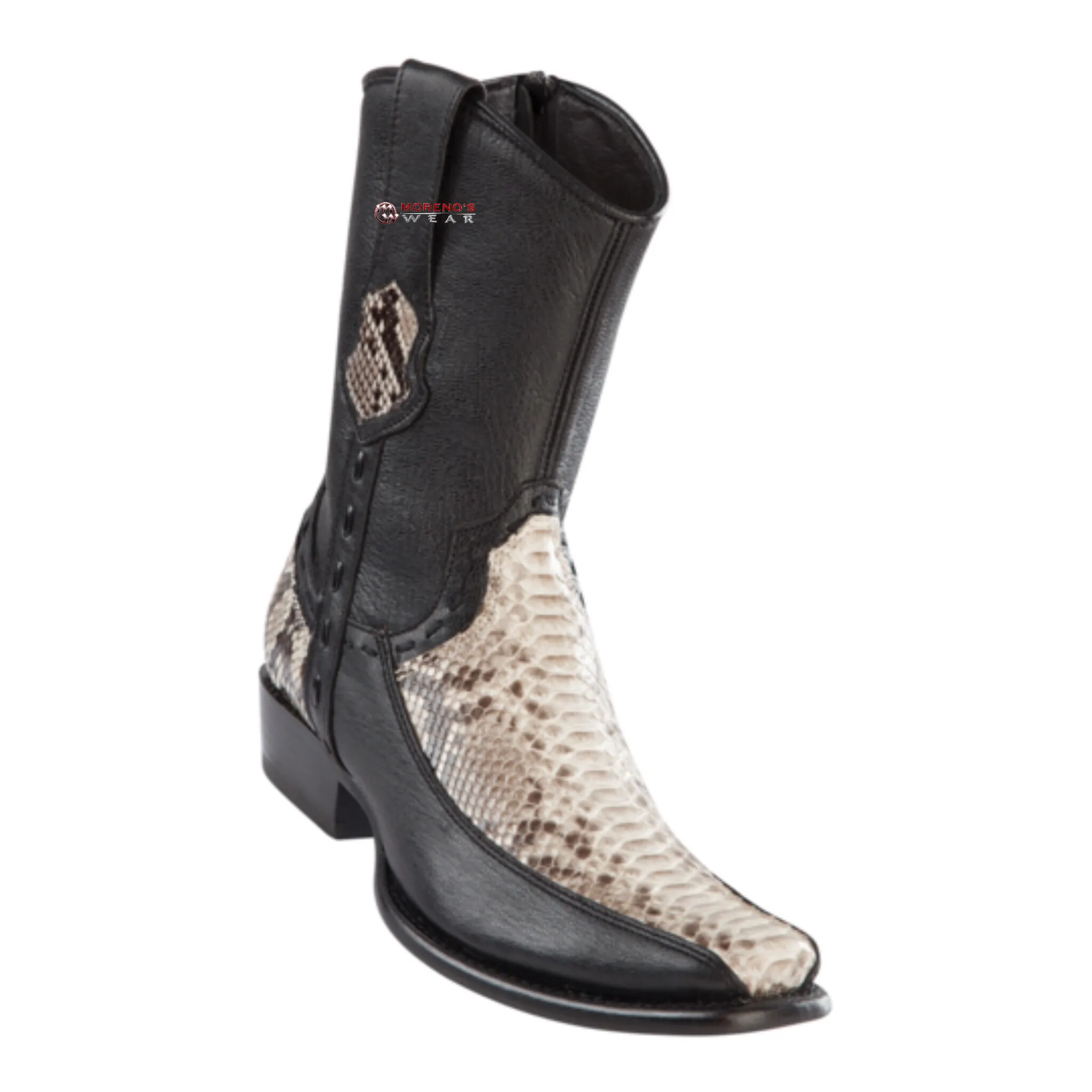 Men's Wild West Python With Deer Ankle Boots Dubai Toe