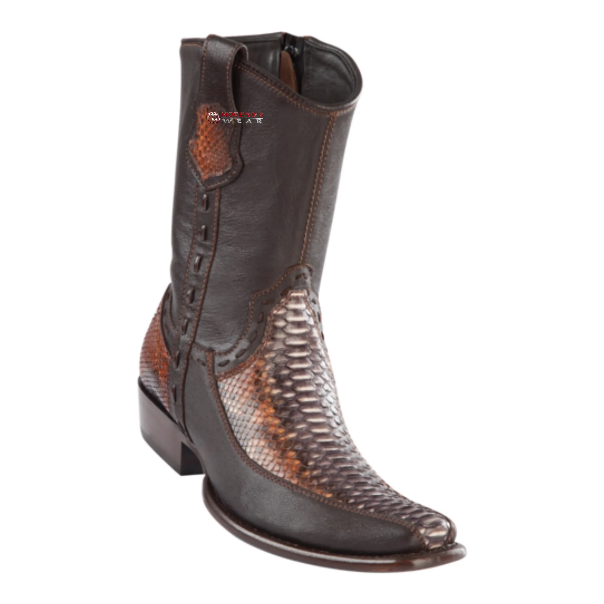 Men's Wild West Python With Deer Ankle Boots Dubai Toe