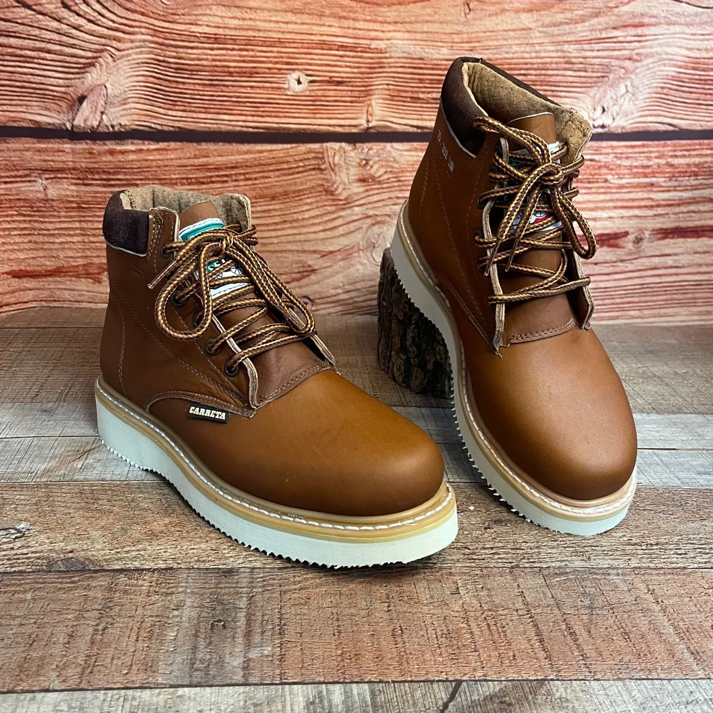 Men's Work Lace-up Leather Boots With and Without Steel Toe Est.202 Laredo Con y Sin Casco
