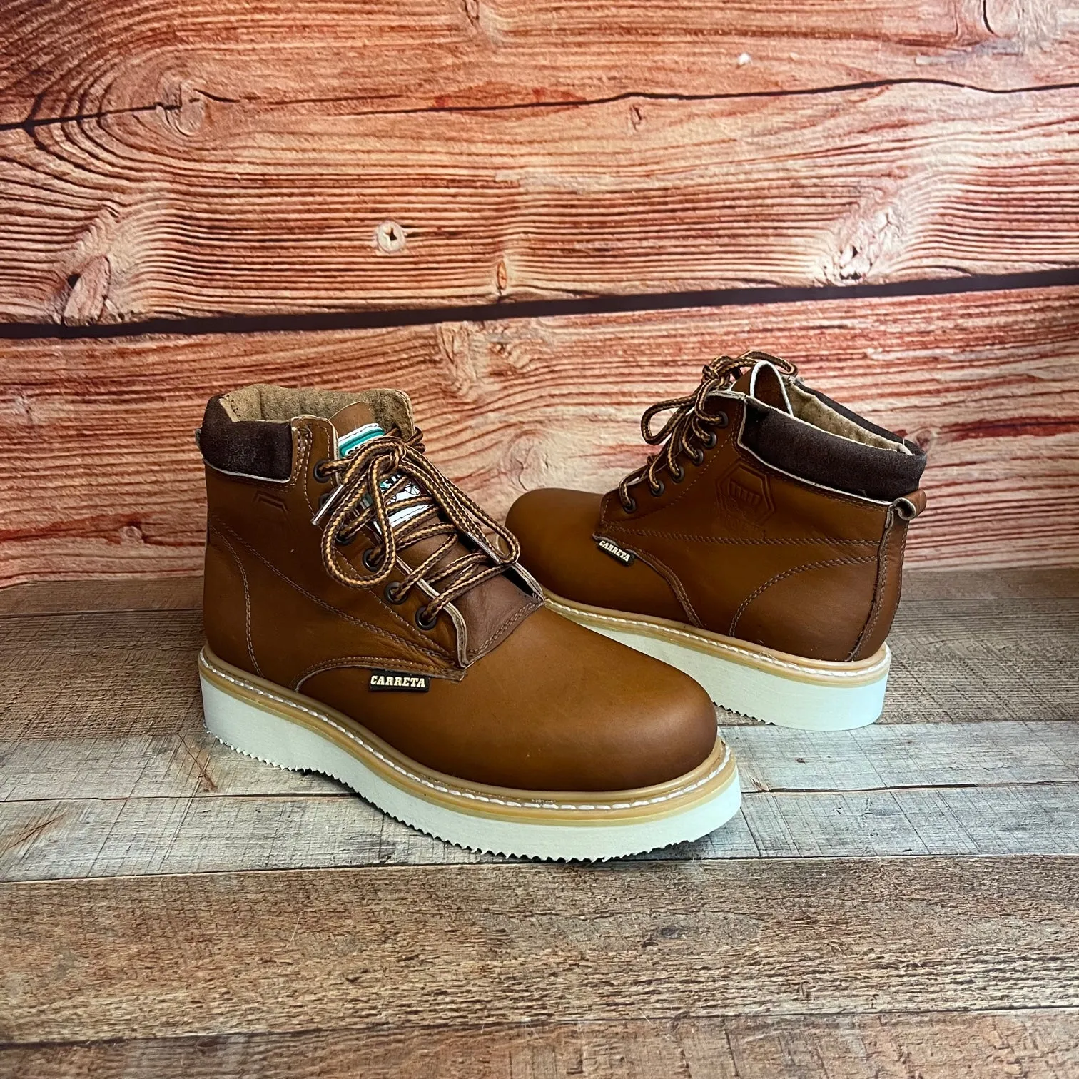 Men's Work Lace-up Leather Boots With and Without Steel Toe Est.202 Laredo Con y Sin Casco
