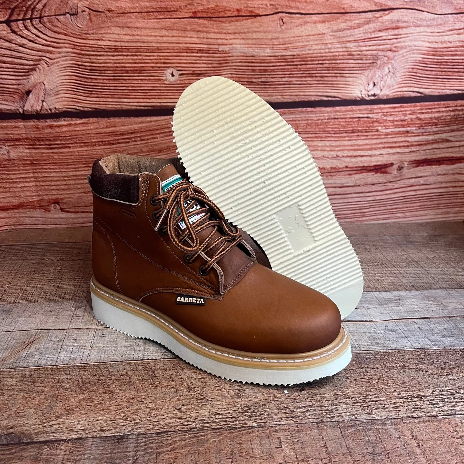 Men's Work Lace-up Leather Boots With and Without Steel Toe Est.202 Laredo Con y Sin Casco