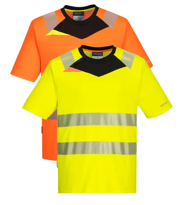 Men's Workwear Hi Vis T-Shirt Reflective High Viz Tee Fluorescent Wicking