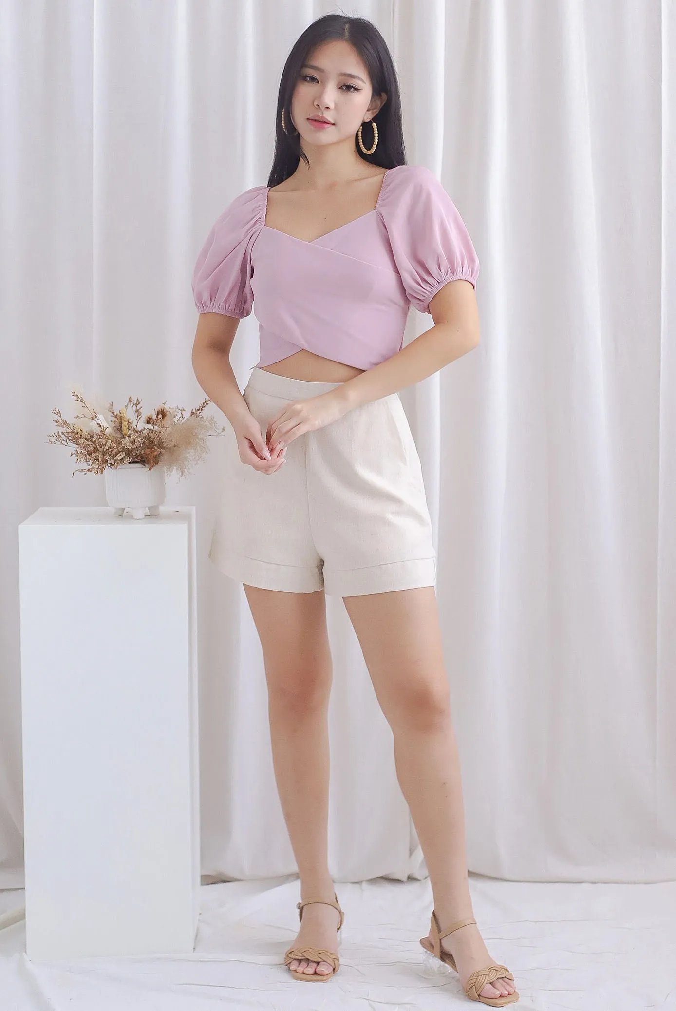 Michi Multiway Sash Tie Top In Pink