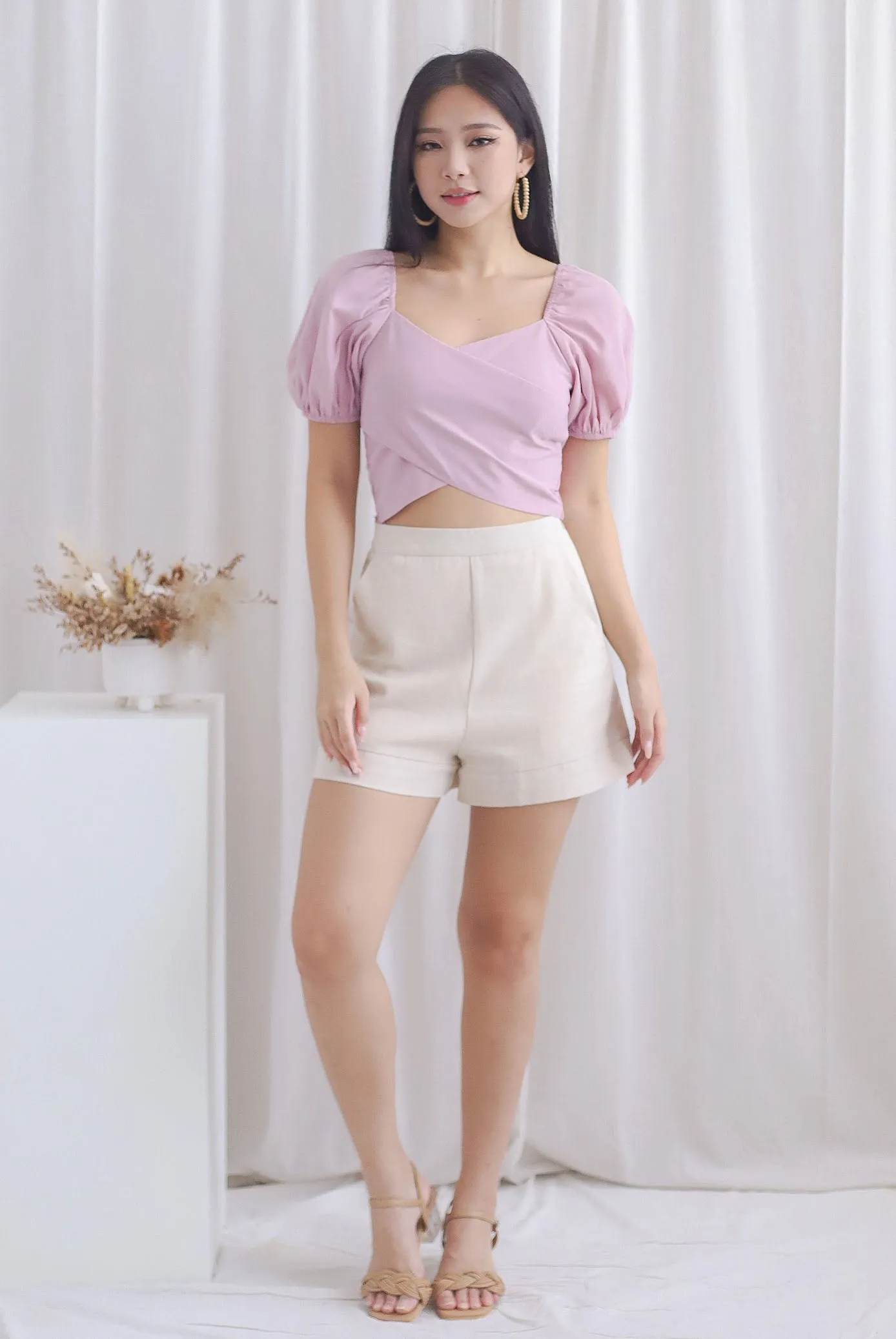 Michi Multiway Sash Tie Top In Pink