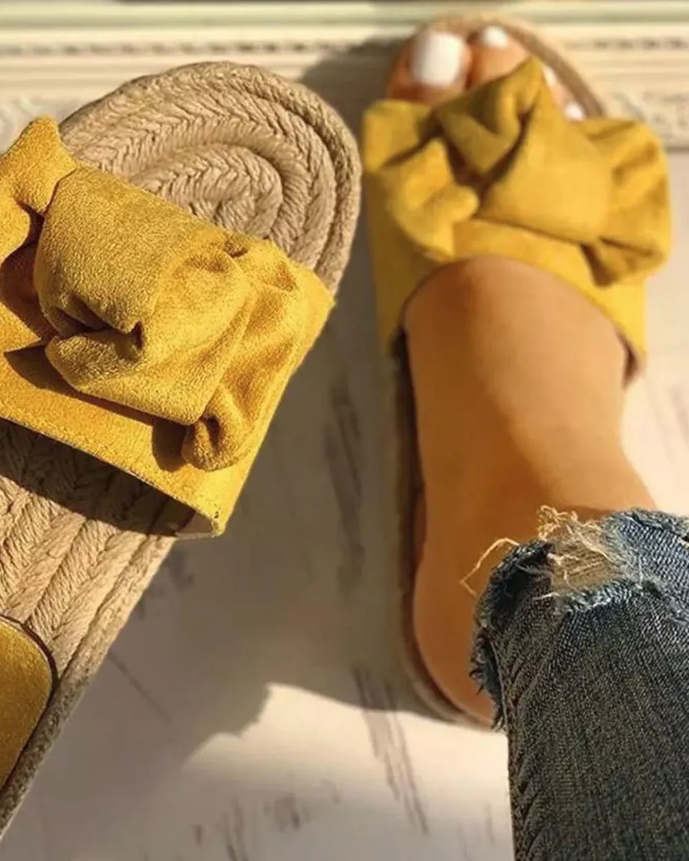Mimi Slide Sandals in Mustard