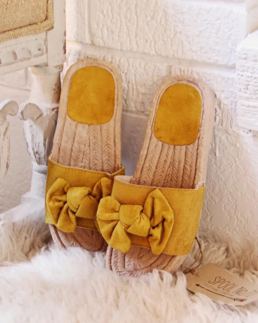 Mimi Slide Sandals in Mustard