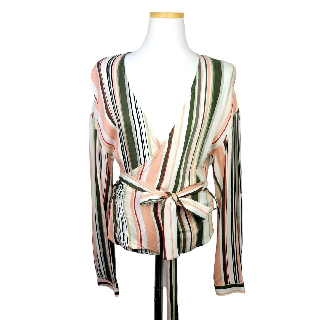 MINKPINK WRAP STYLE TOP, MULTI_STRIPED, LONG_SLEEVED