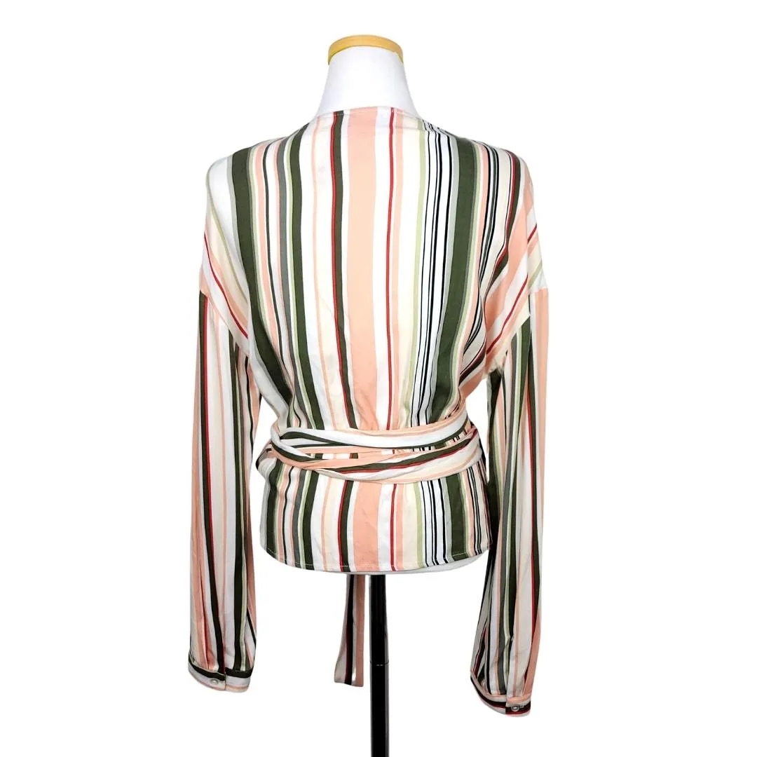 MINKPINK WRAP STYLE TOP, MULTI_STRIPED, LONG_SLEEVED