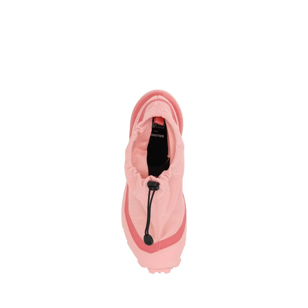 MM6 X Salomon Women Pink Sneakers Rubber Solid Drawstring Trainer Shoes Sz EU 36