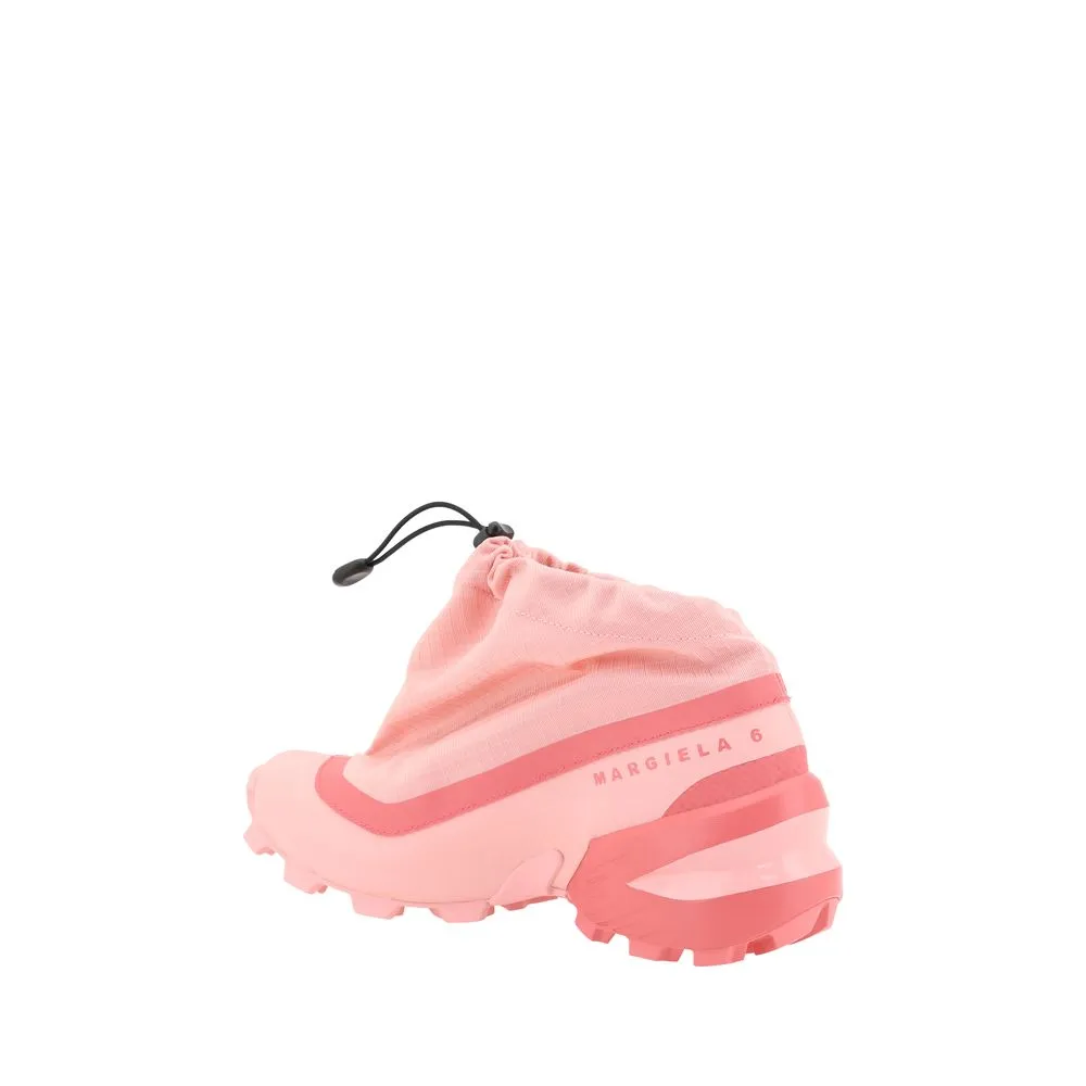 MM6 X Salomon Women Pink Sneakers Rubber Solid Drawstring Trainer Shoes Sz EU 36