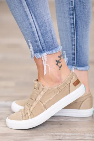 Mocha and White Slip On Sneakers