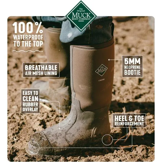 Muck Boots Chore Classic Safety Wellington | Triple Rubber Toe Reinforcement - Black