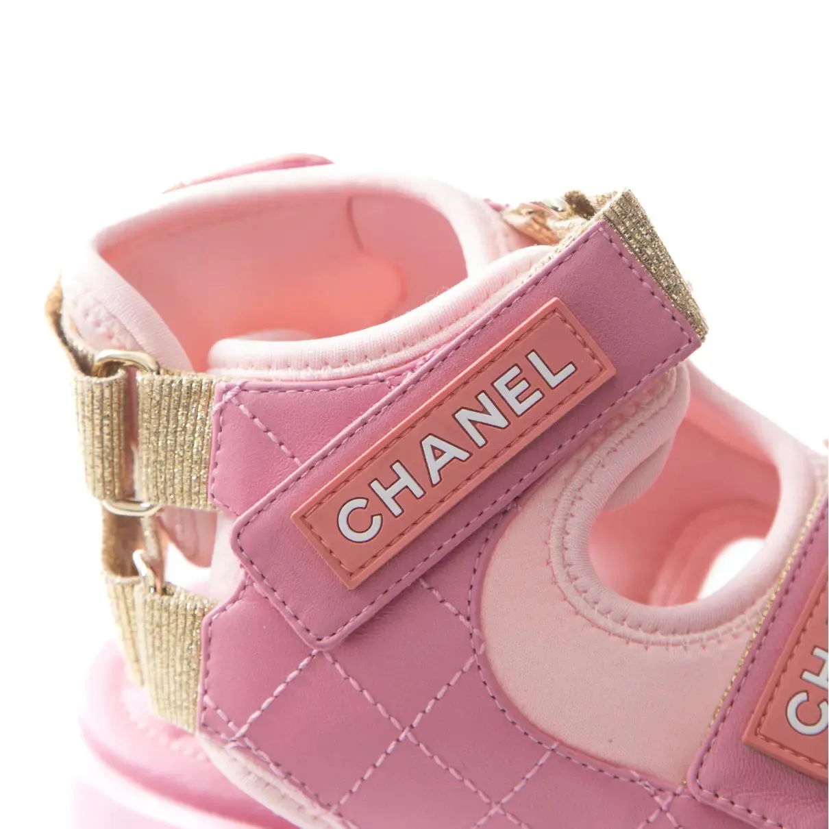 New Chanel pink gladiator sandals