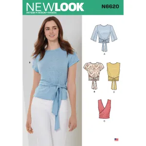 Newlook Pattern N6620 Misses' Wrap Tops