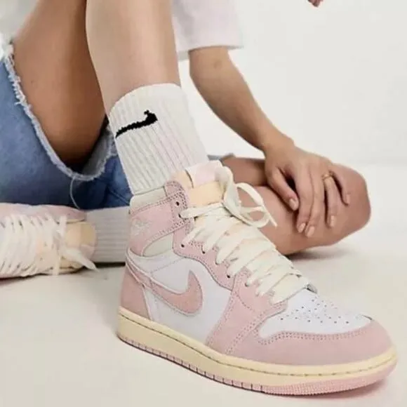 Nike Air Jordan 1 Retro High OG ‘Washed Pink’ Kids Sneakers FD2597-600- SZ 2 Y