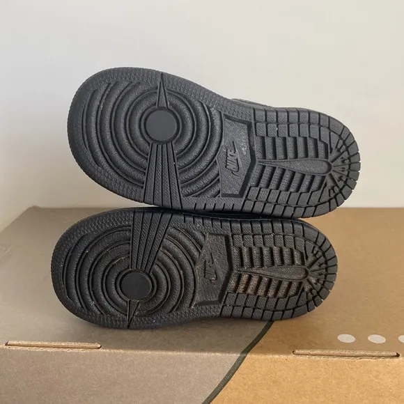 Nike Air Jordan 1 Retro Mid ‘Triple Black’ Toddler Sneakers- 6 C