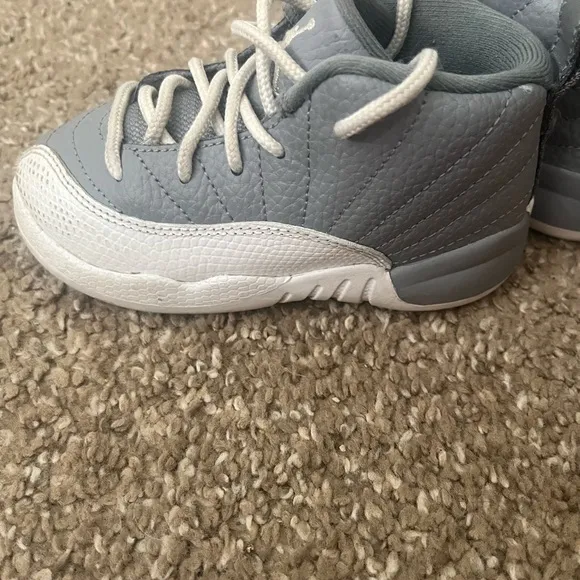 Nike Air Jordan 12 Retro Stealth Grey &amp; White Toddler Fashion Sneakers