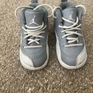 Nike Air Jordan 12 Retro Stealth Grey &amp; White Toddler Fashion Sneakers