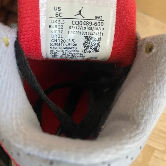 Nike Air Jordan 3 Retro Fire Red Cement Grey Toddler Sneakers- Sz 6 C