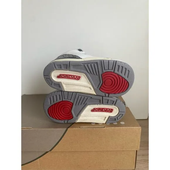 Nike Air Jordan 3 Retro White Cement Toddler Sneakers- SZ 8 C
