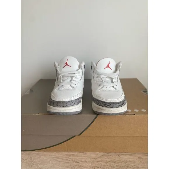 Nike Air Jordan 3 Retro White Cement Toddler Sneakers- SZ 8 C