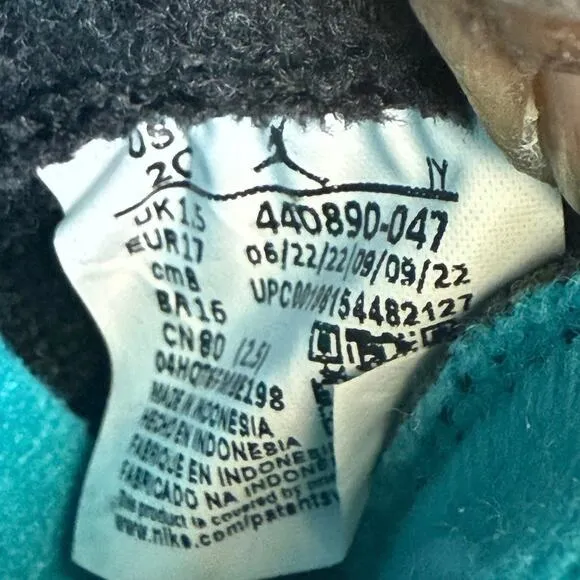 Nike Air Jordan 5 Retro 'Aqua' Toddler Sneakers - SZ 2 C