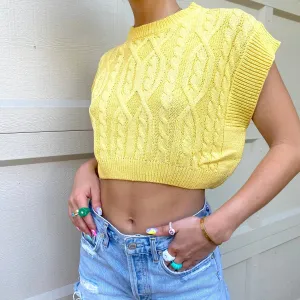 Nora Yellow Crop Sweater
