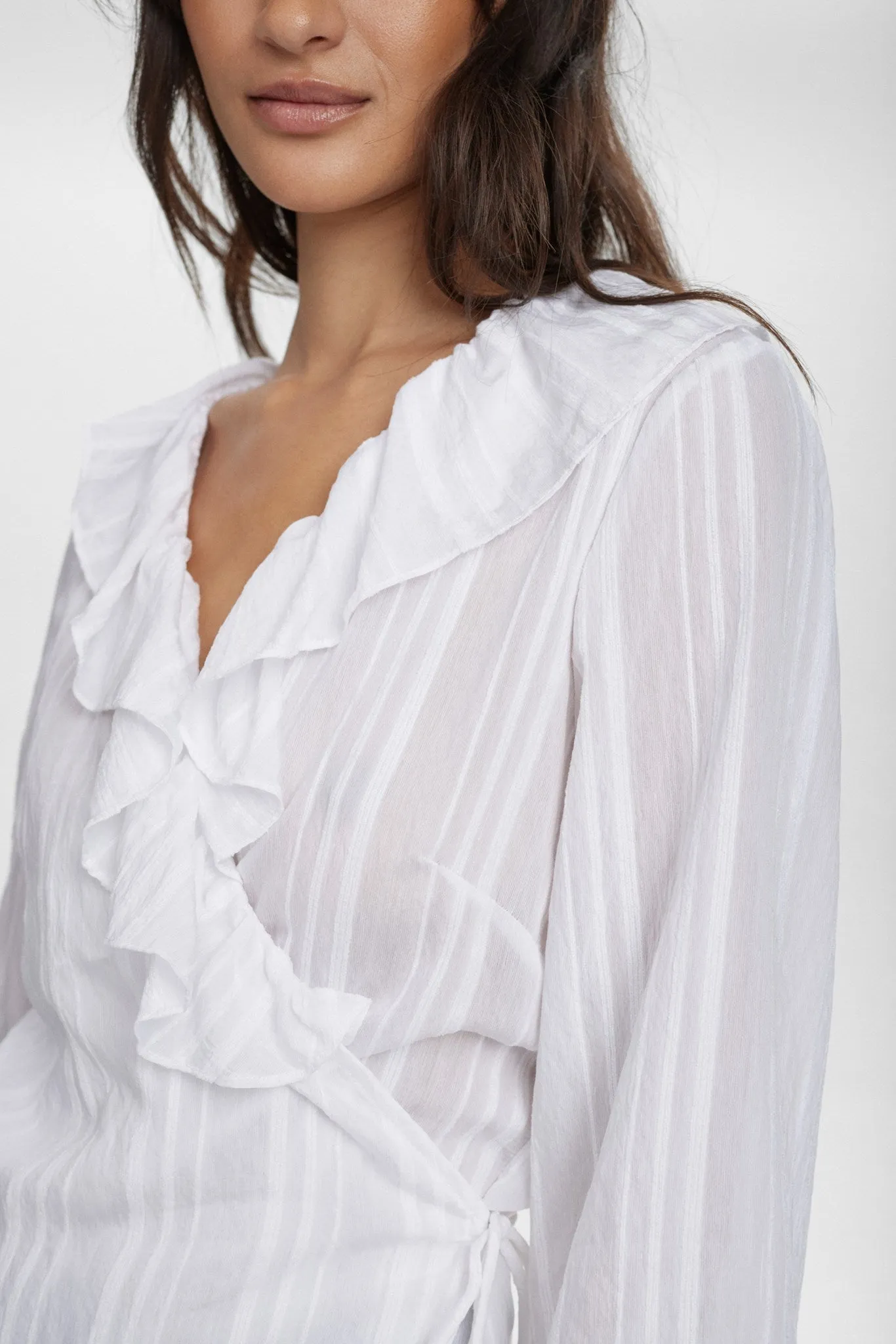 NUHALSTON WRAP SHIRT - Bright White