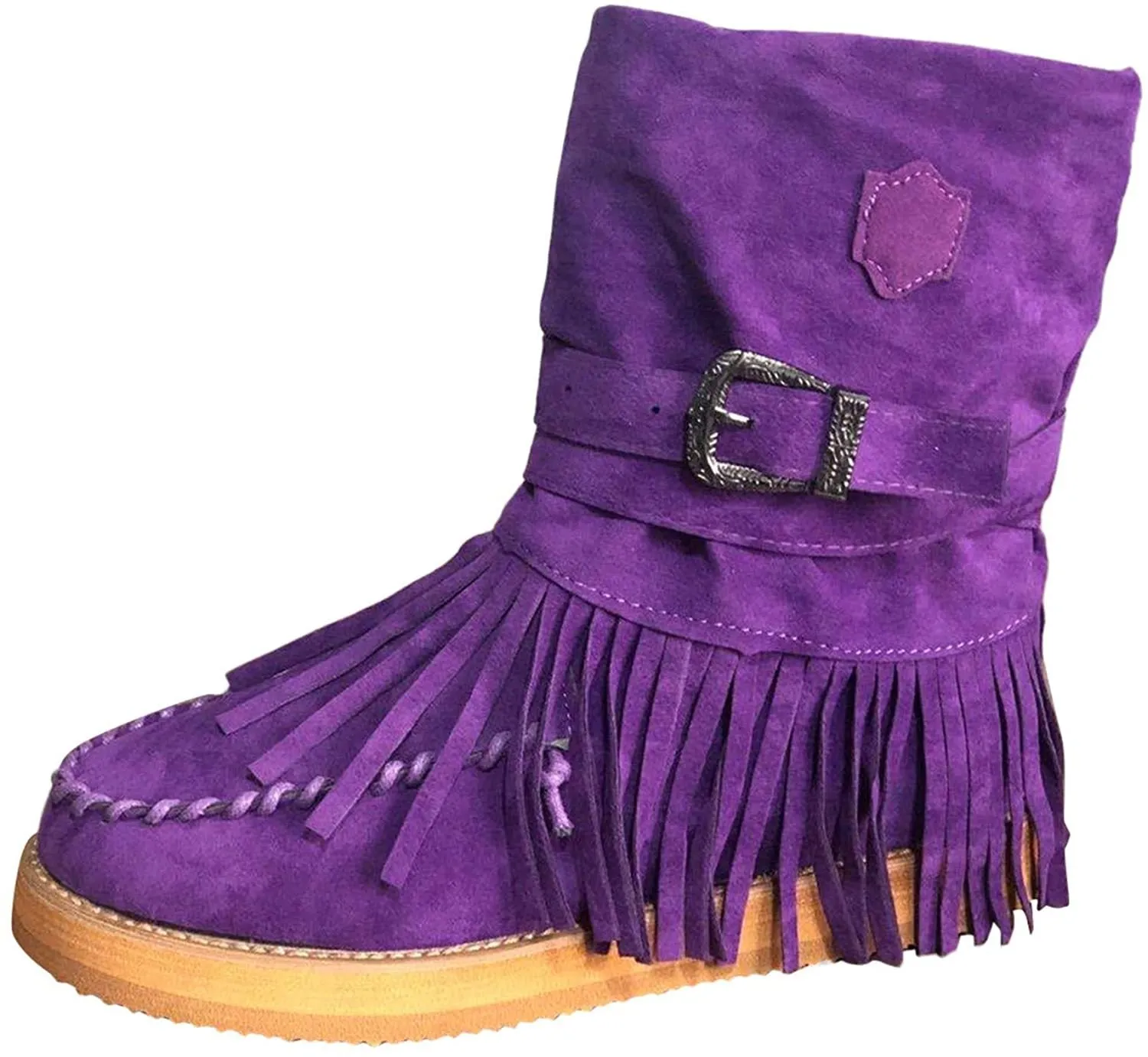 NXY Winsummer Fringe Ankle Boot for Women Moccasin Suede Ankle Booties Vintage Fringe Mid-Calf Flat Shoes